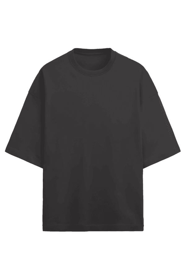 Euquraf Plain Black Oversized T-shirt